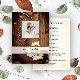 Programa White Daisies Cowboy Boots Servicio de Funerales O