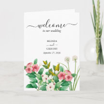 Wildflowers Periwinkle Boda Orden de servicio
