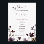 Programa Wine Red Plum Mauve Fall Floral Wedding<br><div class="desc">Elegant Wine Red Plum Mauve Fall Floral Wedding Program featuring rich burgundy,  plum,  and mauve floral accents with a clean minimalist layout. Perfect for autumn ceremonies,  adding a refined and cohesive touch while guiding guests through your special day. Fully customizable to fit your event details.</div>