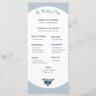 Programa Winter Mountain Pines Wedding Program Light