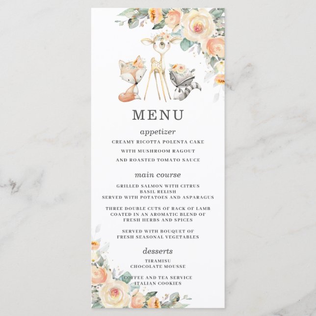 Programa Woodland Animals Yellow Floral Greenery Shower (Anverso)