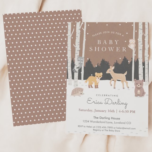 Programa Woodland baby shower theme | winter forest (Subido por el creador)