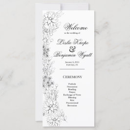 Programa Wreath de Dahlia en blanco y negro