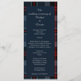 programa y menú de bodas de país escocés azul