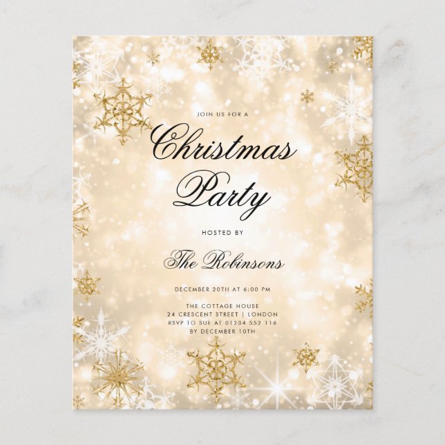 Programa y menú de invitaciones de vacaciones Gold (Frente)