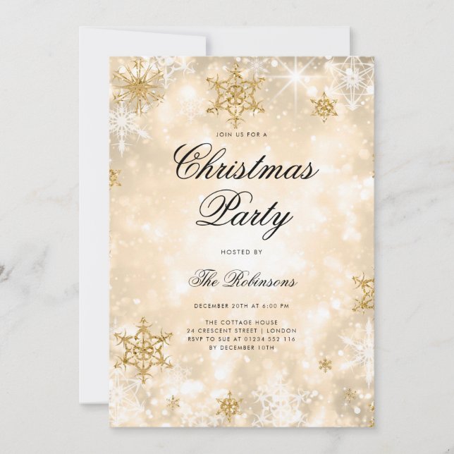 Programa y menú de invitaciones de vacaciones Gold (Anverso)