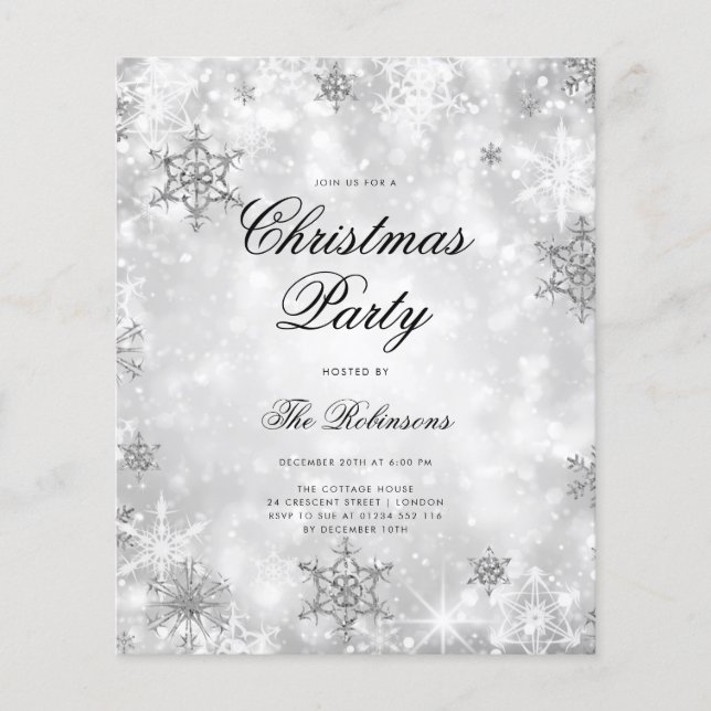 Programa y menú de invitaciones de vacaciones Silv (Frente)