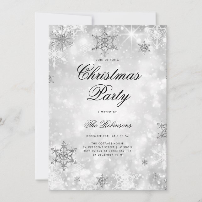 Programa y menú de invitaciones de vacaciones Silv (Anverso)