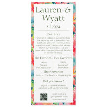 Programa y menú de matrimonio tropical de dos hech