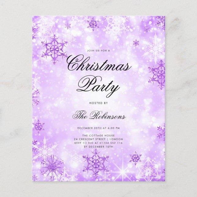 Programa y menú Invitado de invierno morado Wonder (Frente)