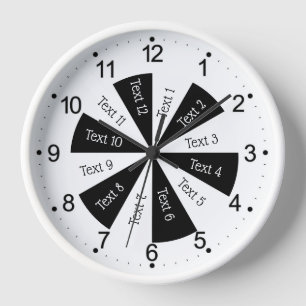 Programación diaria de reloj en blanco y negro