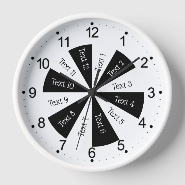 Programación diaria de reloj en blanco y negro (Anverso)