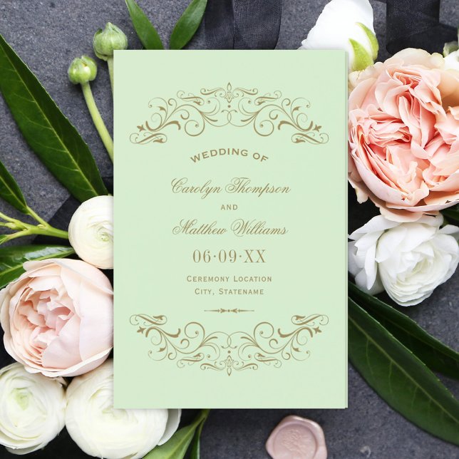Programas de Boda Antiguos Verde Vintage (Subido por el creador)