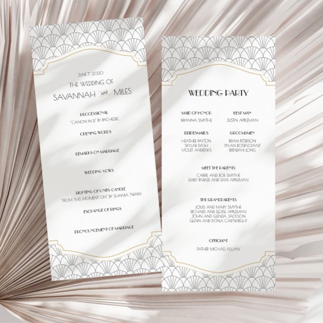 Programas de boda Art Deco Frame (Subido por el creador)