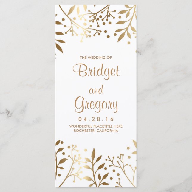 Programas de Boda Blanca y Dorada para el Respirar (Anverso)