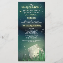 Programas de Boda Celestial Mason Jar Firefly