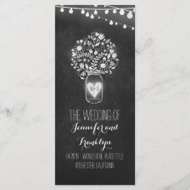 Programas de Boda Chalkboard Mason Jar