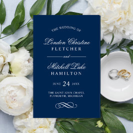 Programas de Boda Clásicos Elegantes de Color Azul