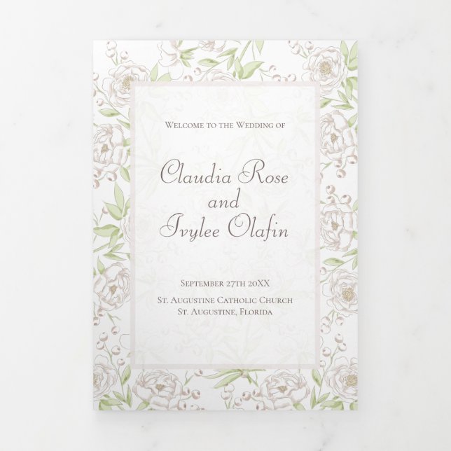 Programas de Boda Clásicos Rosa Blanca (Foto de portada)