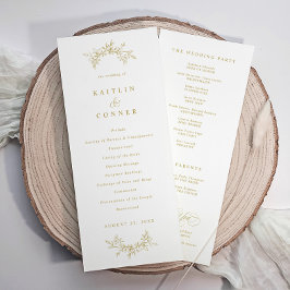Programas de Boda Clásicos Vintage Elegantes en Or