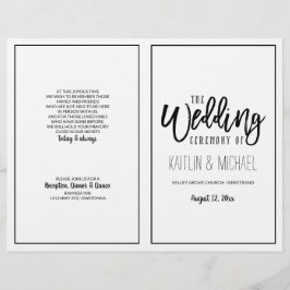 Programas de Boda con Caligrafía a Pincel - Negro