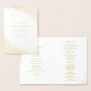 Programas de Boda con Confeti de Papel de Oro Mode