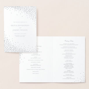 Programas de Boda con Confeti de Papel de Plata Mo