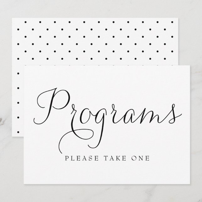 Programas de Boda con Letra Script Dainty Negra (Anverso / Reverso)
