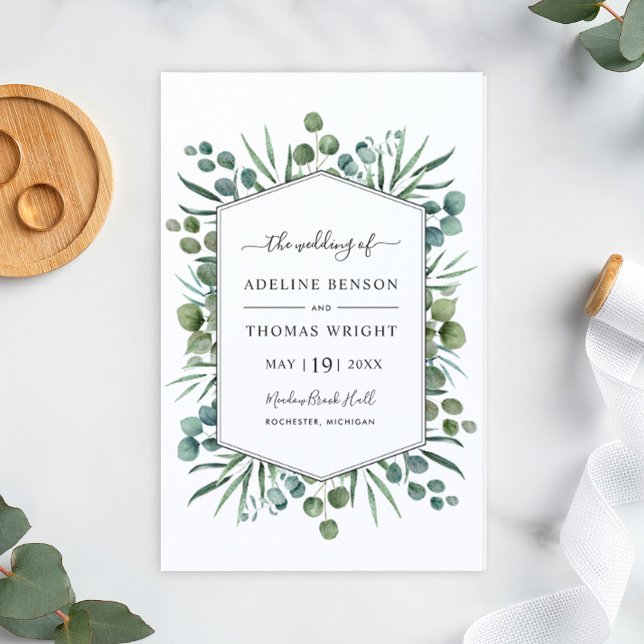 Programas de Boda con Marco de Eucalipto Hexagonal (Subido por el creador)