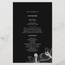 Programas de Boda de Alimentos Florales Negros y B