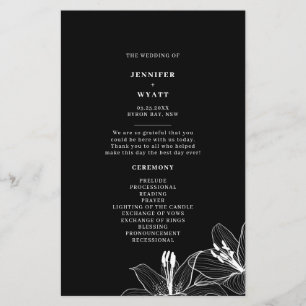 Programas de Boda de Alimentos Florales Negros y B