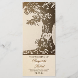 programas de boda de árbol de amor vintage