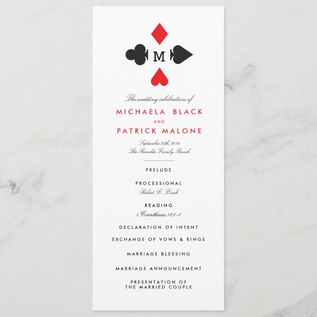 Programas de Boda de Casino (Anverso)