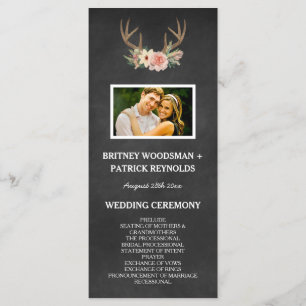 Programas de Boda de Chalkboard de Deer Antler