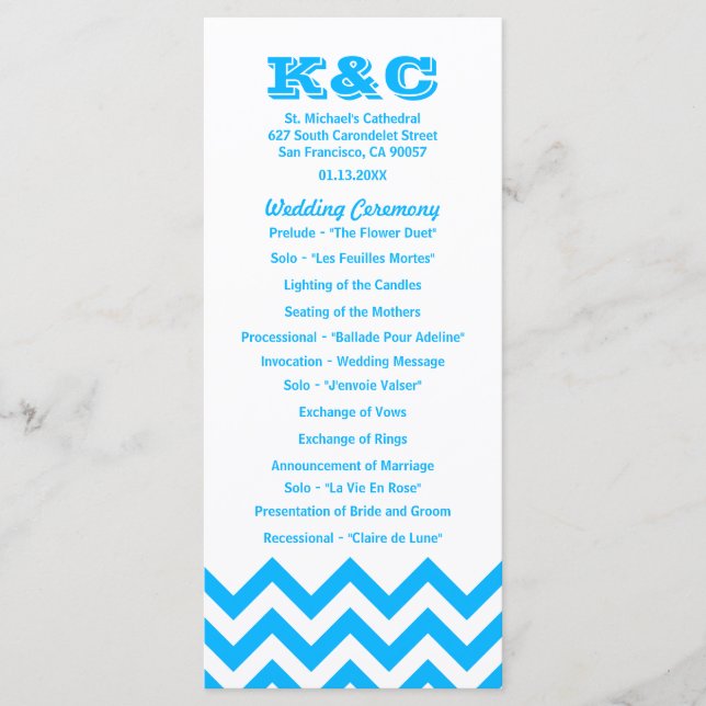 Programas de Boda de Chevron (Anverso)