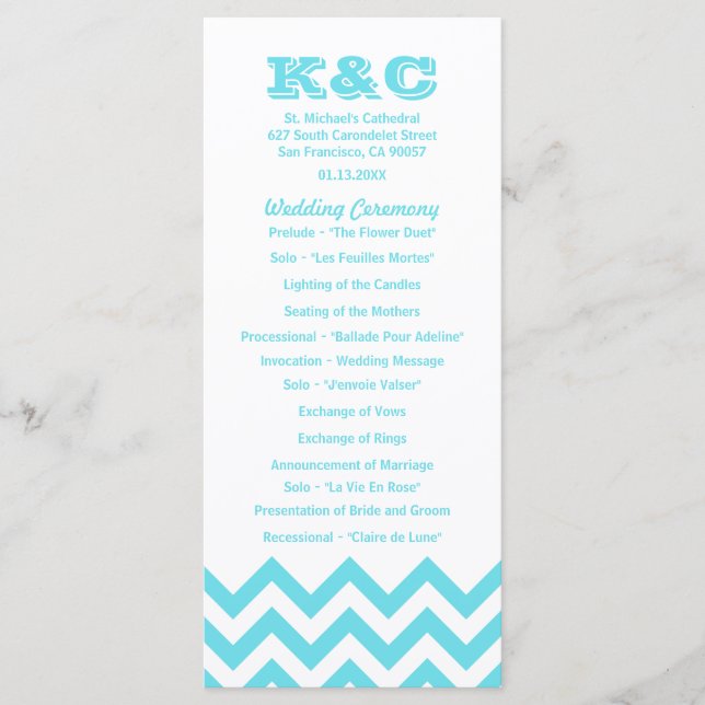 Programas de Boda de Chevron (Anverso)