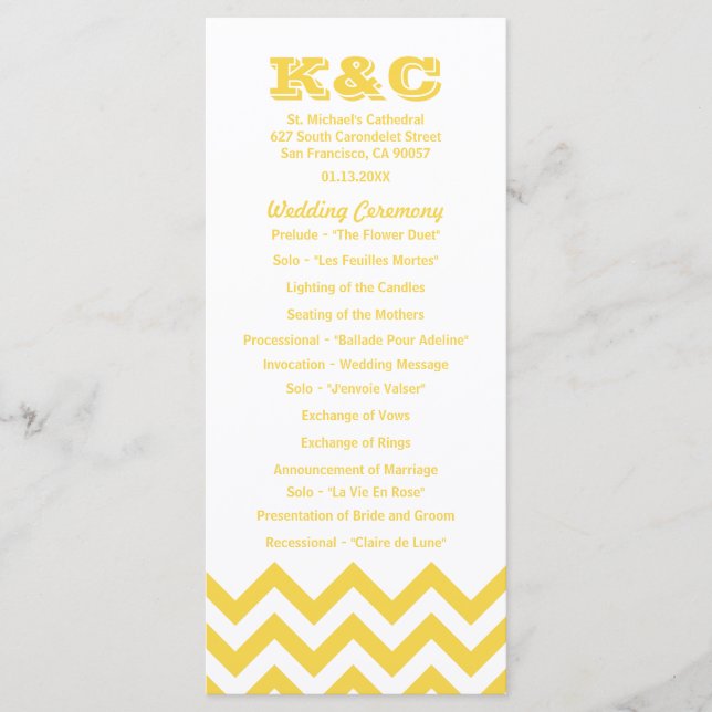Programas de Boda de Chevron (Anverso)