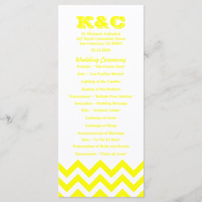 Programas de Boda de Chevron (Anverso)