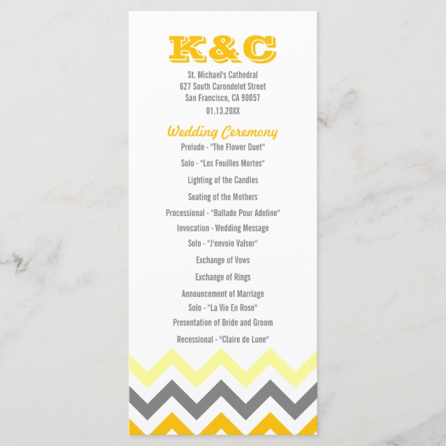 Programas de Boda de Chevron (Anverso)