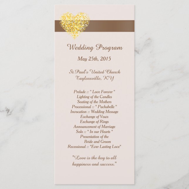 Programas de Boda de Corazones de Otoño (Anverso)