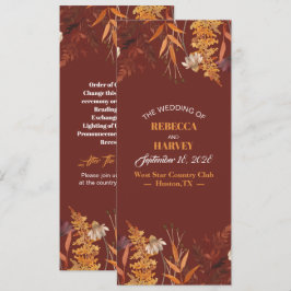 Programas de Boda de Flor Silvestre de Terracota o