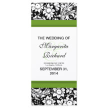 programas de boda de flores negras y blancas