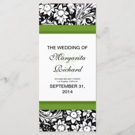 programas de boda de flores negras y blancas