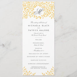 Programas de boda de jardín secreto - Amarillo mos