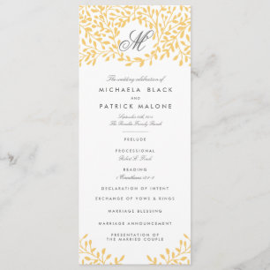 Programas de boda de jardín secreto - Amarillo mos