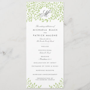 Programas de boda de jardín secreto - Verde