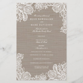 Programas de Boda de Lace y Burlap