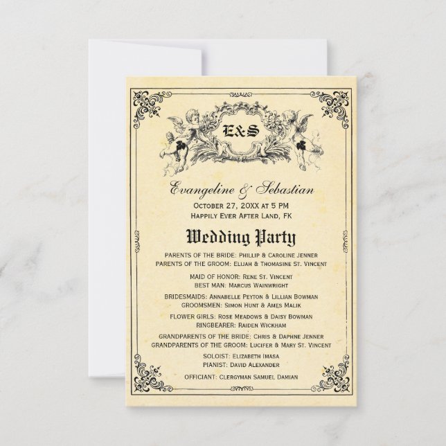 Programas de boda de libros de cuentos de hadas (Anverso)