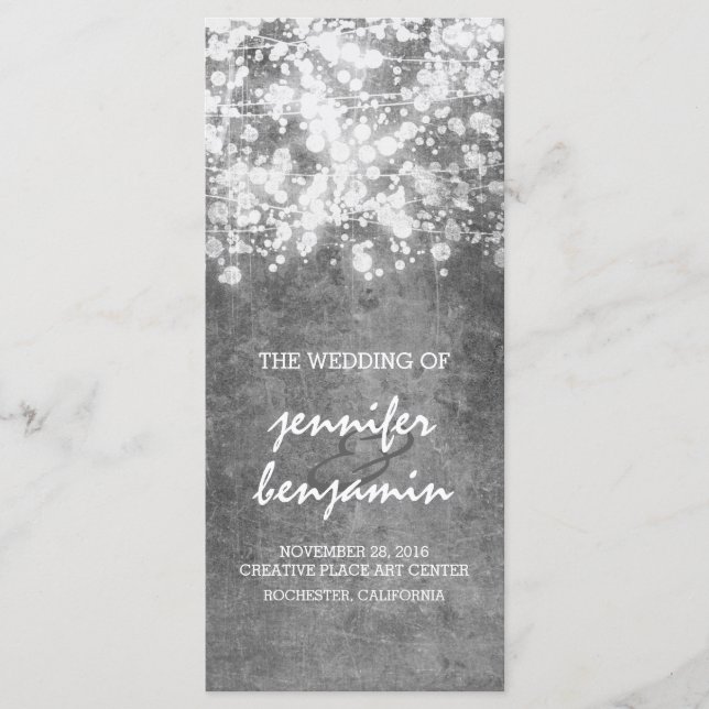 programas de boda de luces de cadena de plata (Anverso)