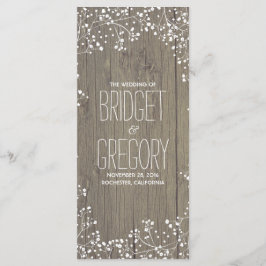 Programas de boda de maderas rústicas para la resp